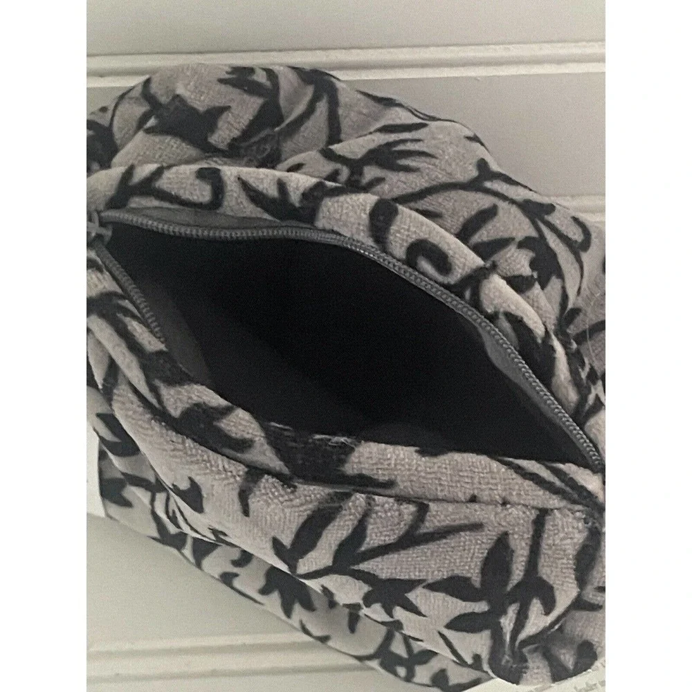 New Portolano Gray Black Make-Up Pouch Multi-Purpose Travel Bag
